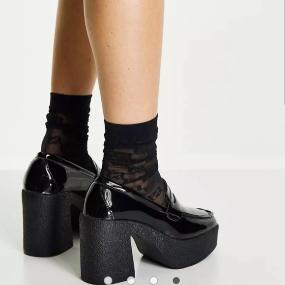 ASOS Black Platform Loafers - Picture 7 of 8
